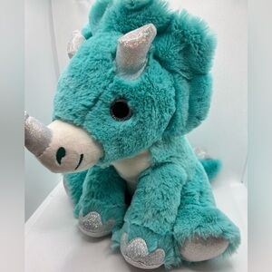 Fiesta Teal Dinosaur Plush with Silver Details